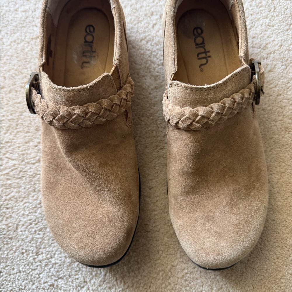 Earth Brand Suede Buckle Loafers